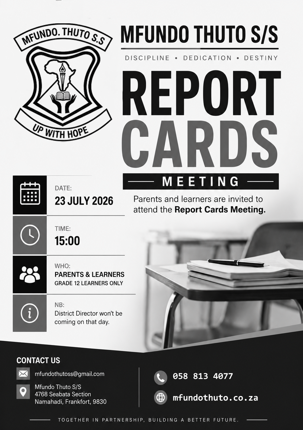 REPORT CARDS MEETING | GRADE 12 LEARNERS